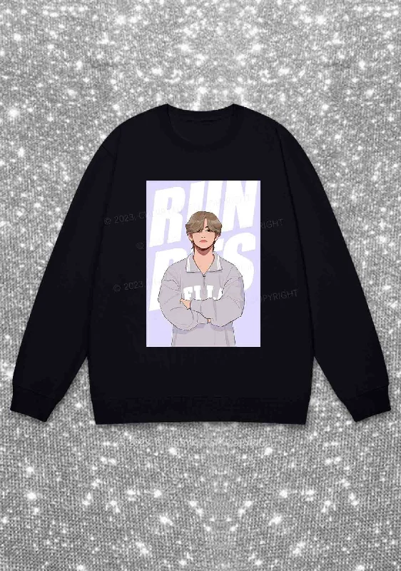 Run Bangtan Kpop Y2K Sweatshirt Cherrykitten