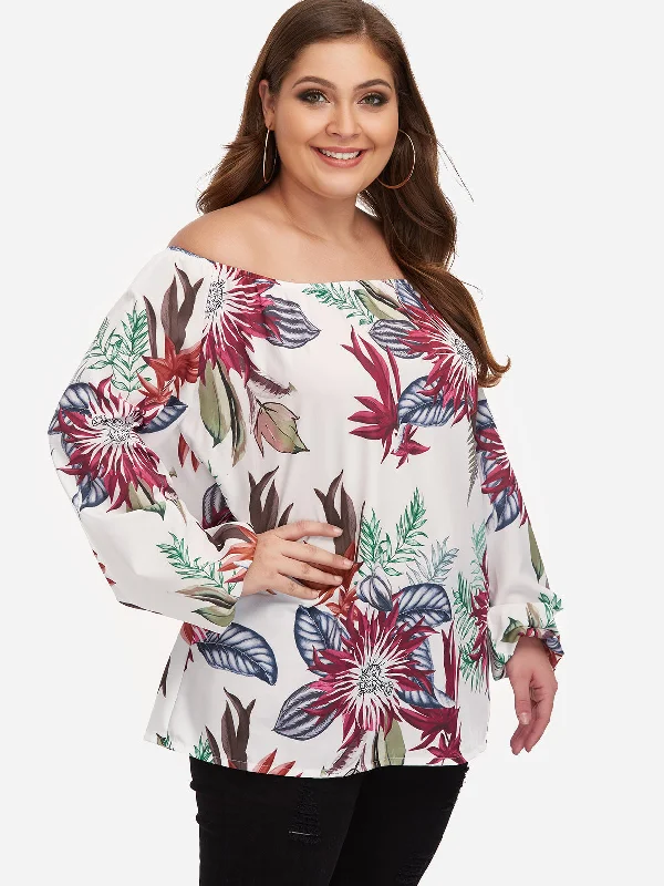 OEM ODM Off The Shoulder Long Sleeve Plus Size Tops