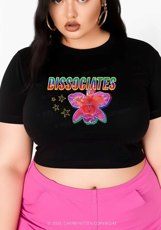 Curvy Dissociates Flower Y2K Baby Tee Cherrykitten