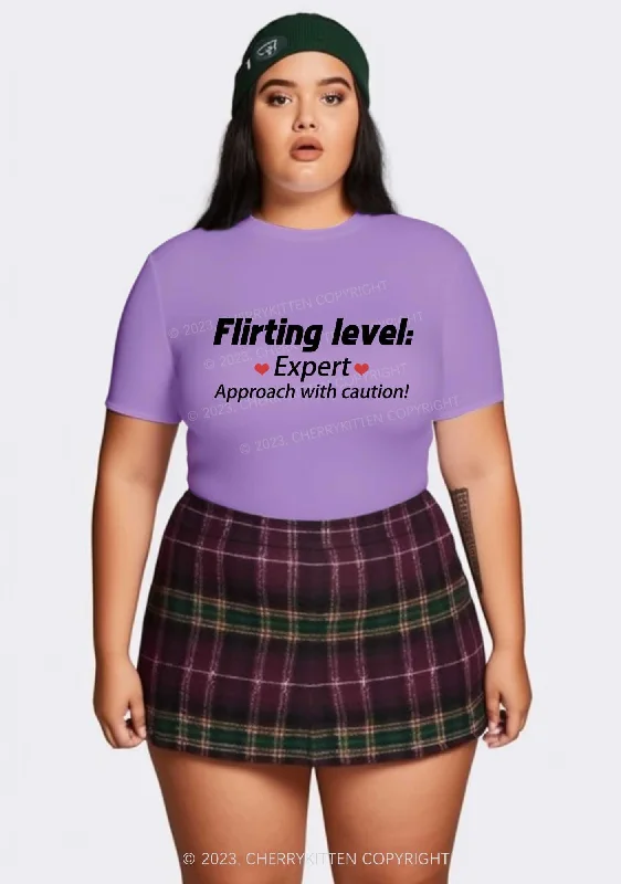 Curvy Flirting Expert Y2K Baby Tee Cherrykitten