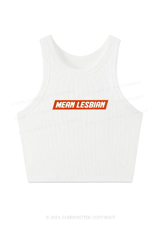 Mean Lesbian Y2K Crop Tank Top Cherrykitten