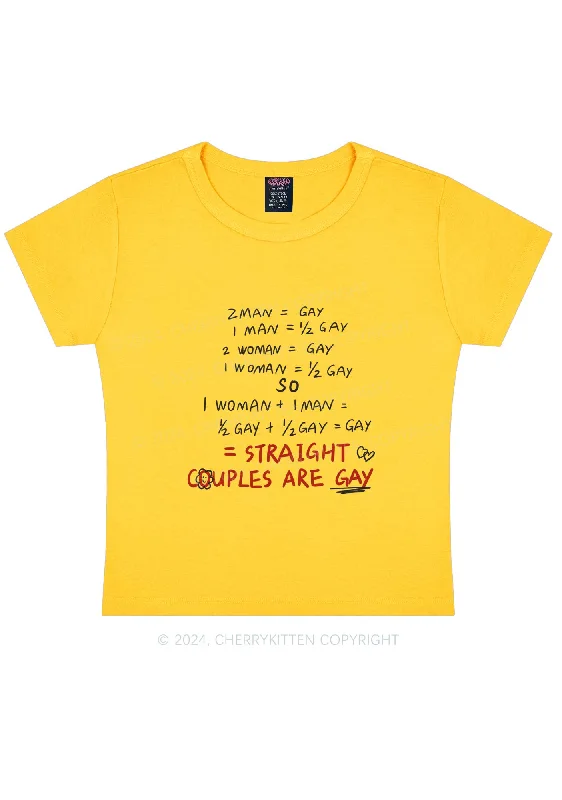 Straight Couples Are Gay Y2K Baby Tee Cherrykitten