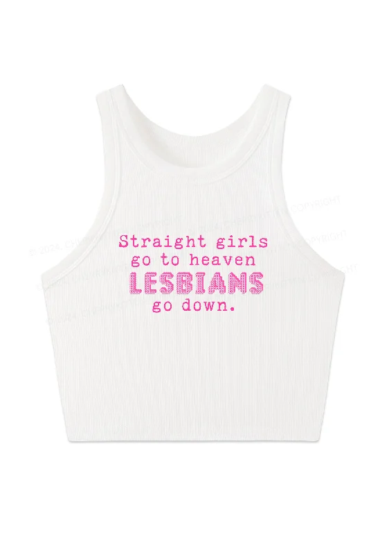 Lesbians Go Down Y2K Crop Tank Top Cherrykitten